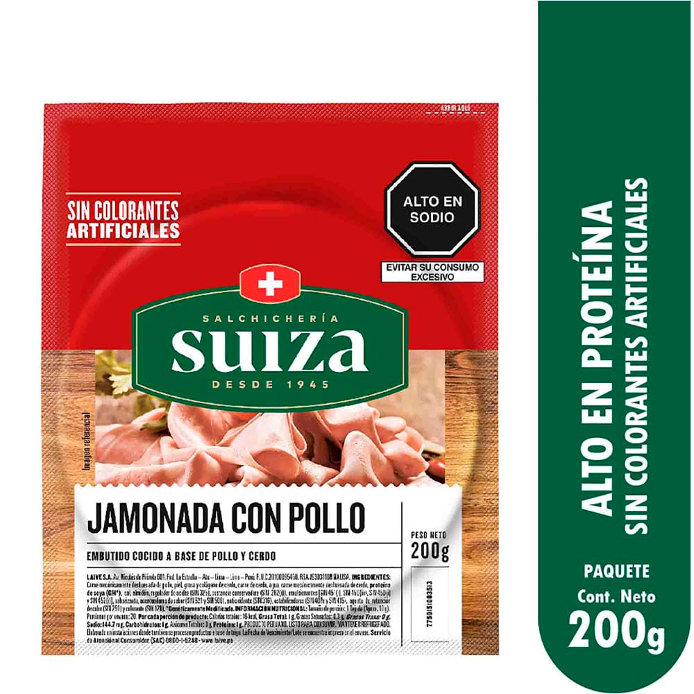 Jamonada con Pollo SALCHICHERÍA SUIZA Paquete 200g