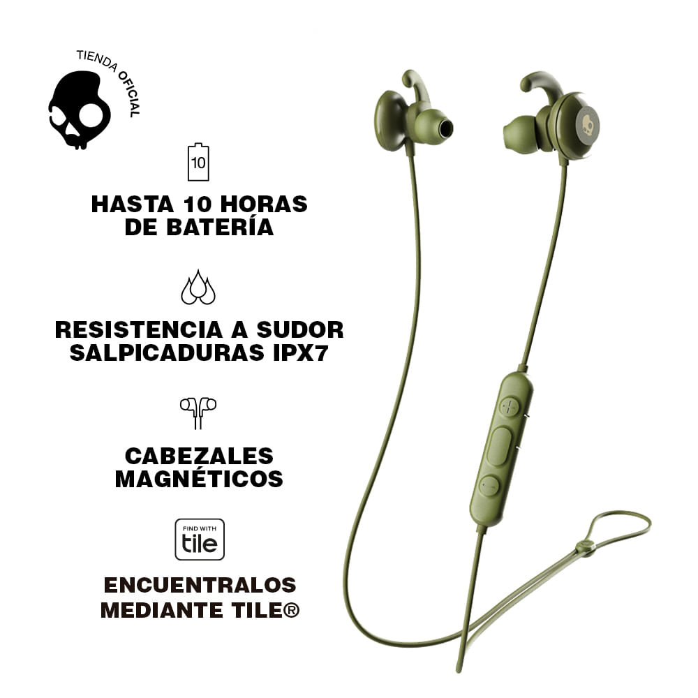 Audífonos In Ear SKULLCANDY Method Active Bt Verde Olivo