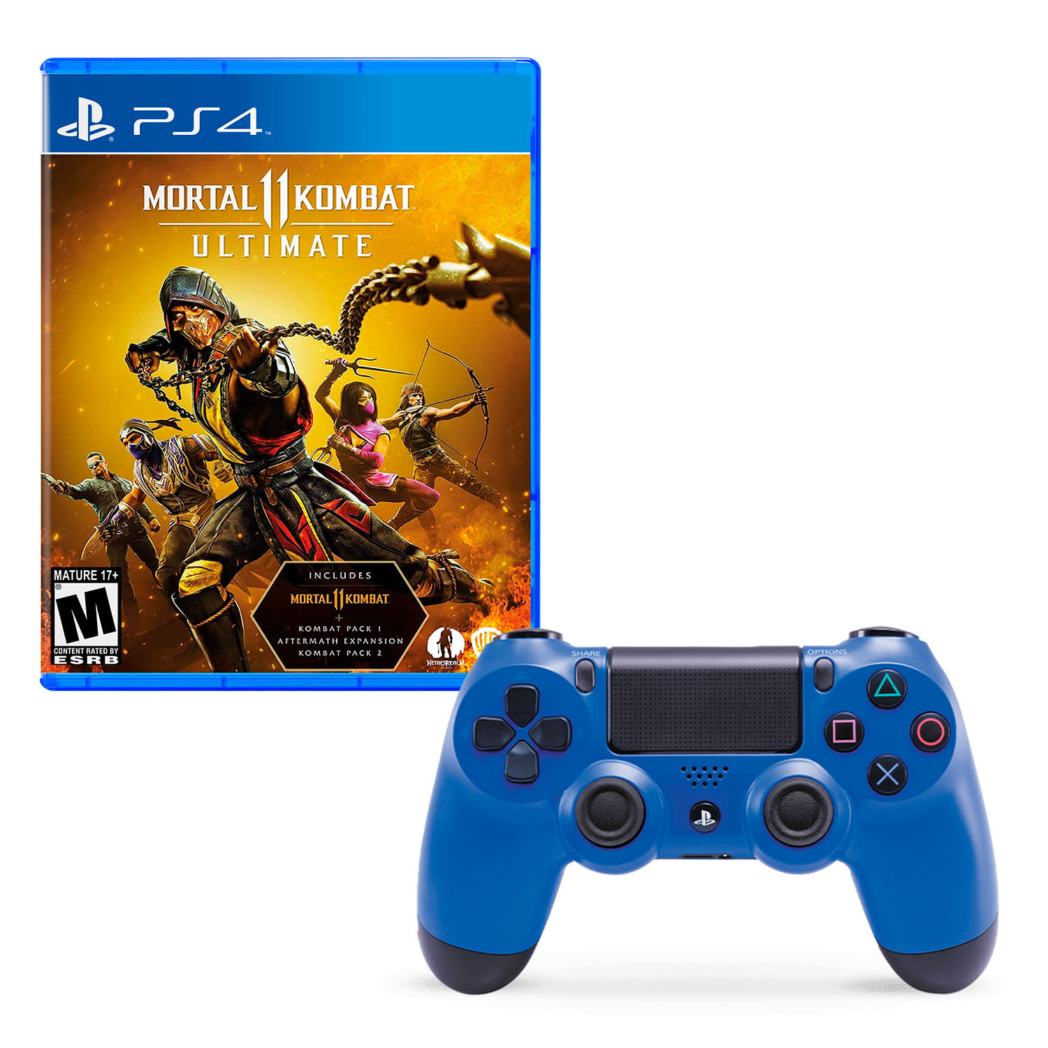 REACONDICIONADO Mortal Kombat 11 Ultimate + Mando Dualshock 4 Azul Playstation 4