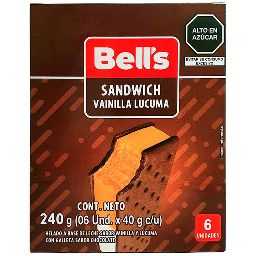 Sandwich Vainilla y Lúcuma BELL'S Paquete 6un