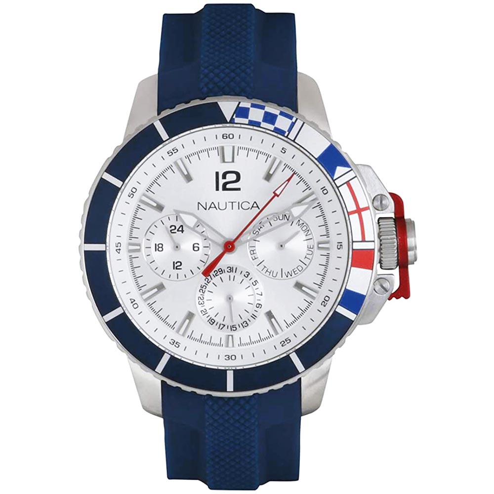 Reloj Nautica Bay Ho NAPBHP903 Multifuncional Para Hombre Correa de Silicona Azul