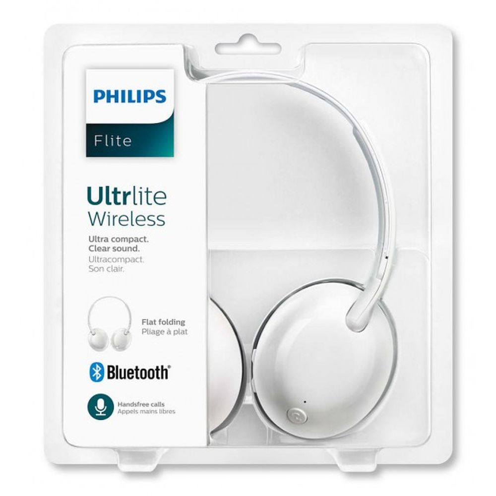Audífono Bluetooth Philips SHB4405WT Tipo DJ Blanco