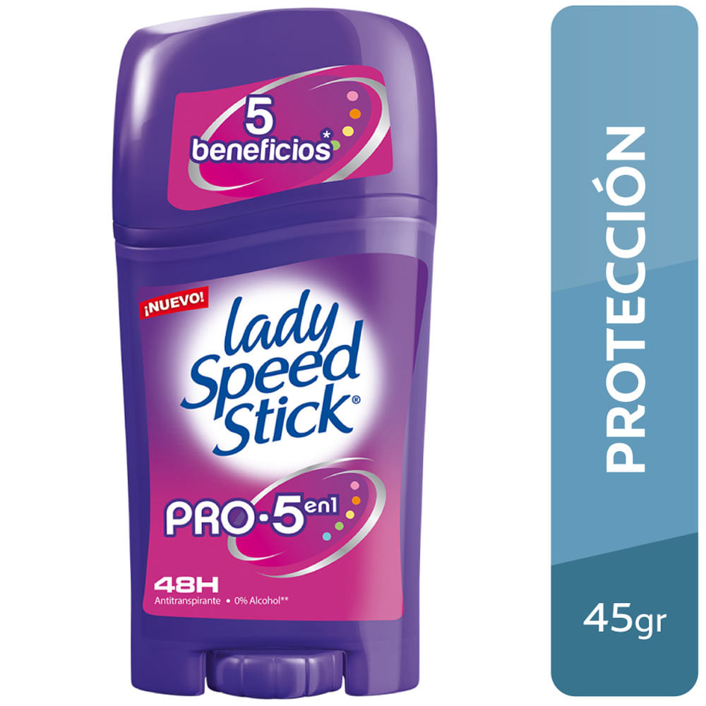 Desodorante en Barra para Mujer LADY SPEED STICK Pro 5 Frasco 45g