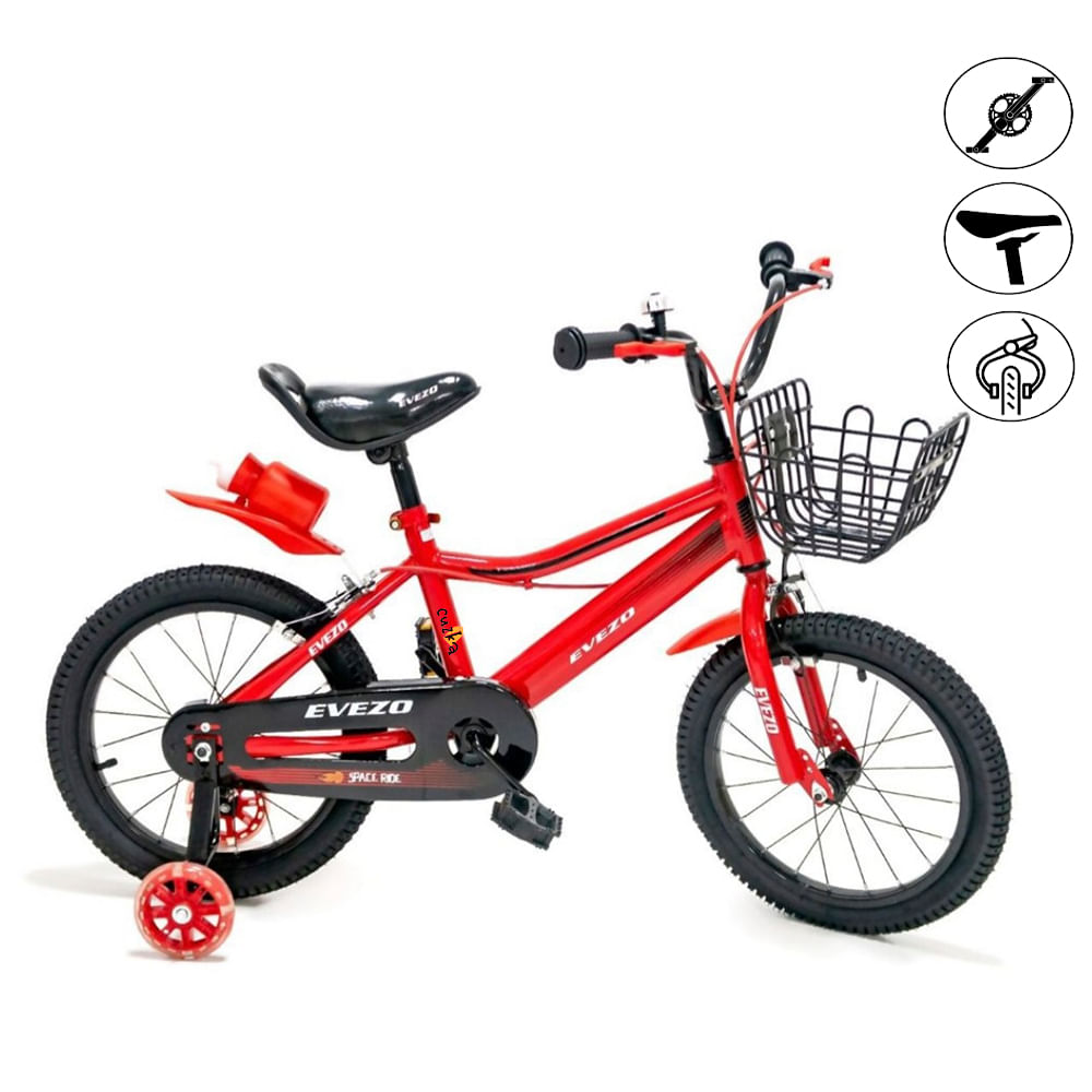 Bicicleta Evezo Cleta Aro 16 Rojo