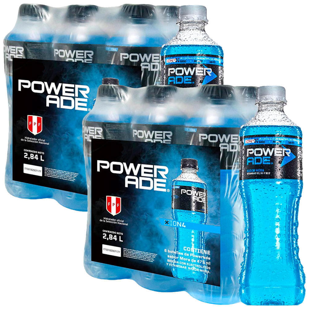 Pack Bebida Rehidratante POWERADE Ion 4 Mora Botella 473ml 6 Pack x 2un