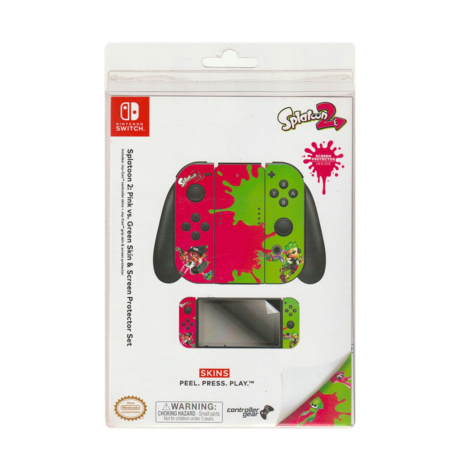 Skin y Protector Set Nintendo Switch Splatoon 2 Pink VS Green