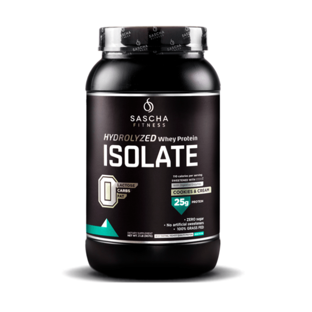 Hydrolyzed Whey Proteina Isolate, Sascha Fitness 100% Cookies and Cream