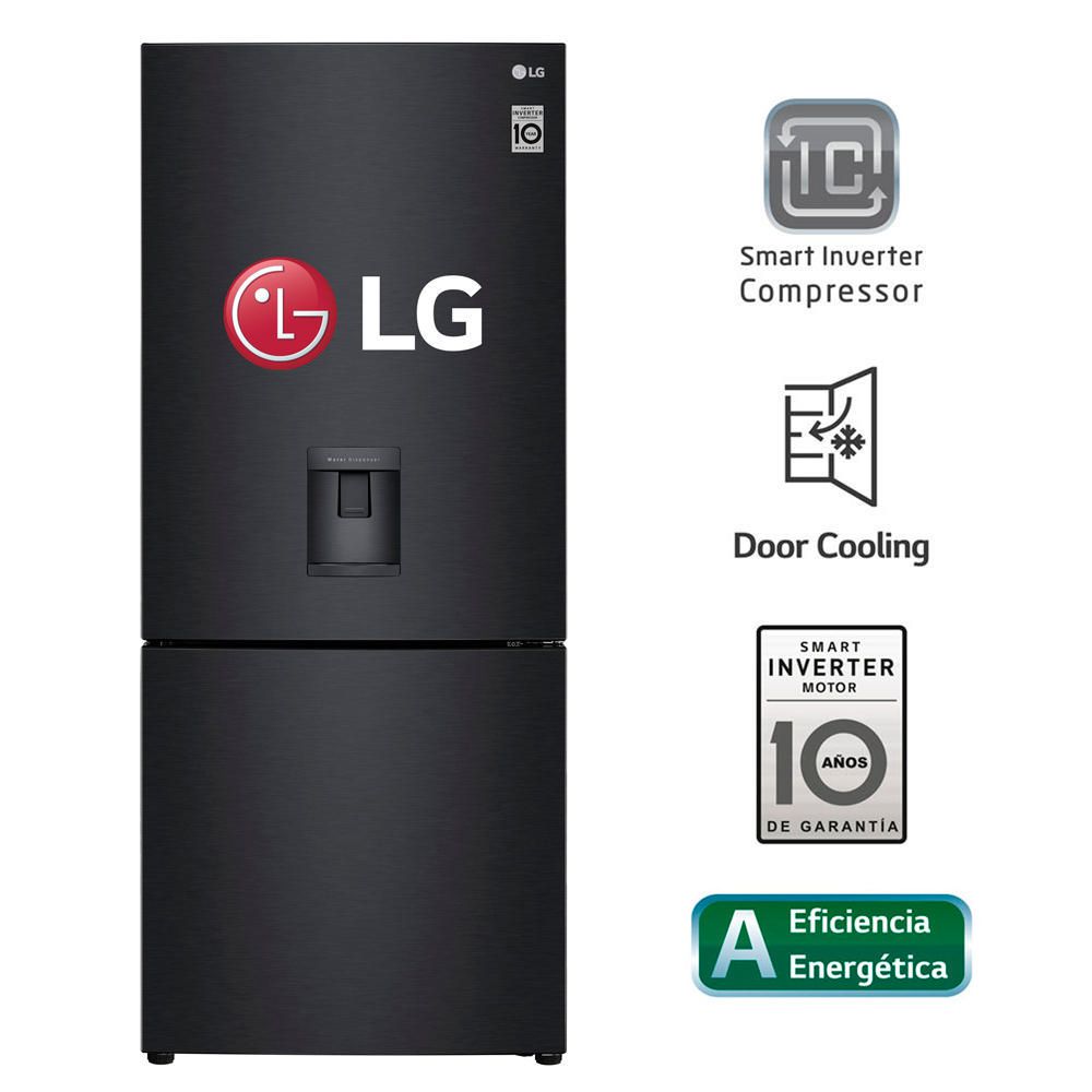 Refrigeradora LG Bottom Freezer 403 L GB41WGT Negro Matte