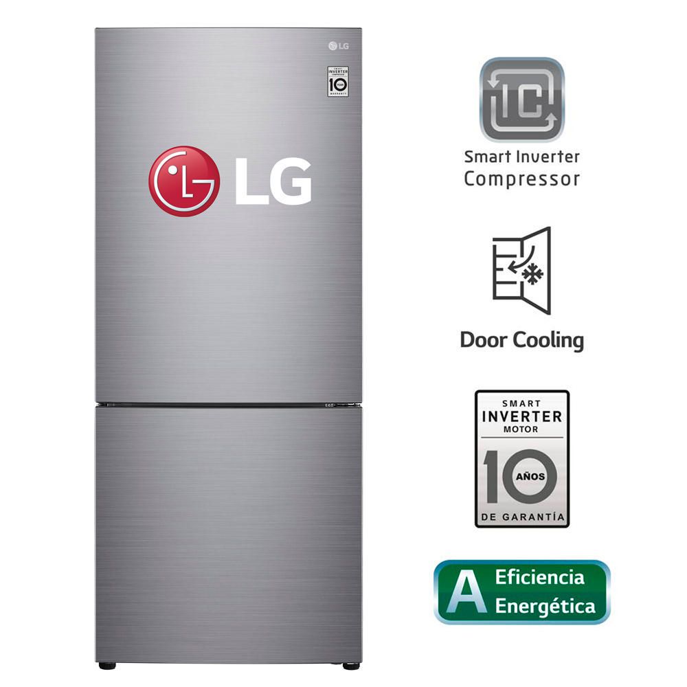 Refrigeradora LG Bottom Freezer con Door Cooling  408 L GB41BPP Plateado