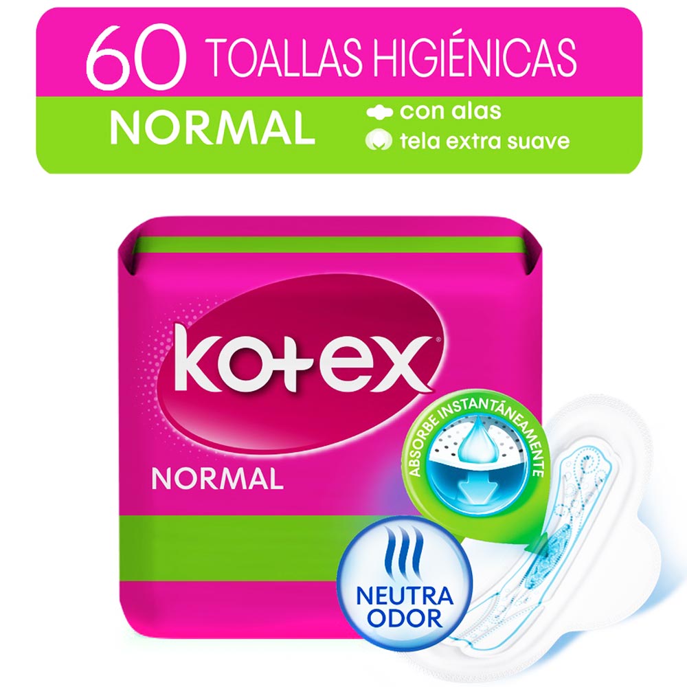Toalla Higiénica KOTEX Normal Paquete 60un