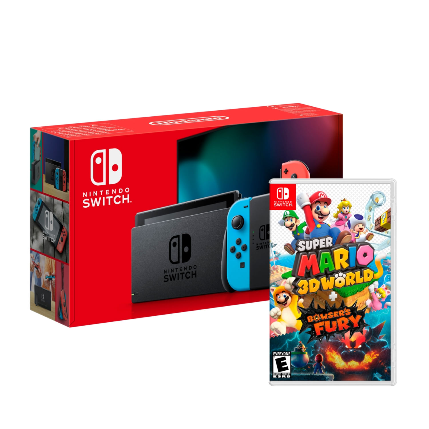 Consola Nintendo Switch 2019 Bateria Extendida + Super Mario 3D World Bowsers Fury