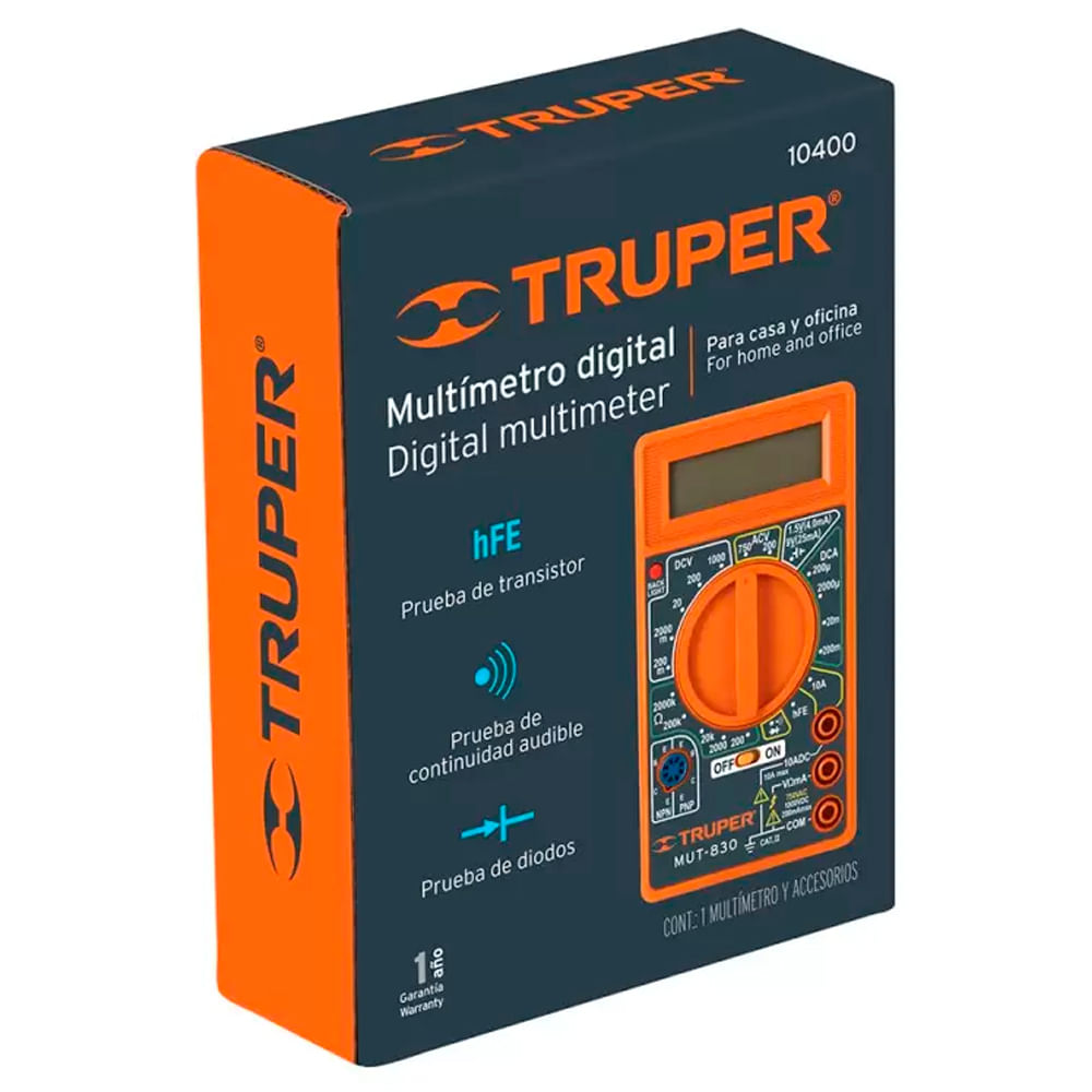Multimetro Digital Casero 200V–750V 10400 Truper