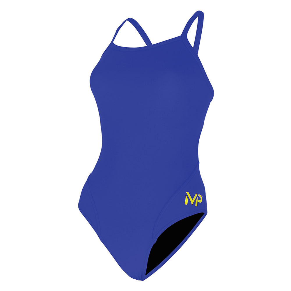 Traje de Baño Phelps Mid Back Solid Azul para Mujer