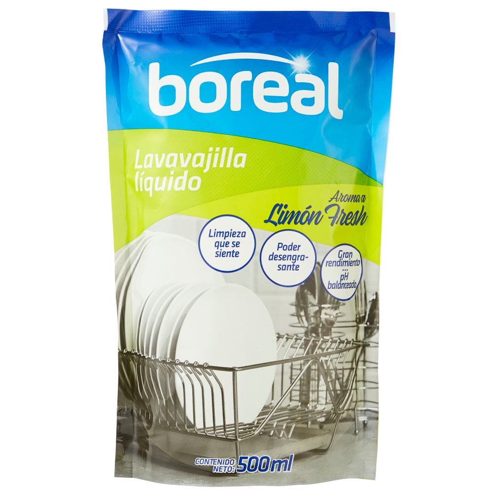 Lavavajilla líquido BOREAL Limón fresh Doypack 500Ml