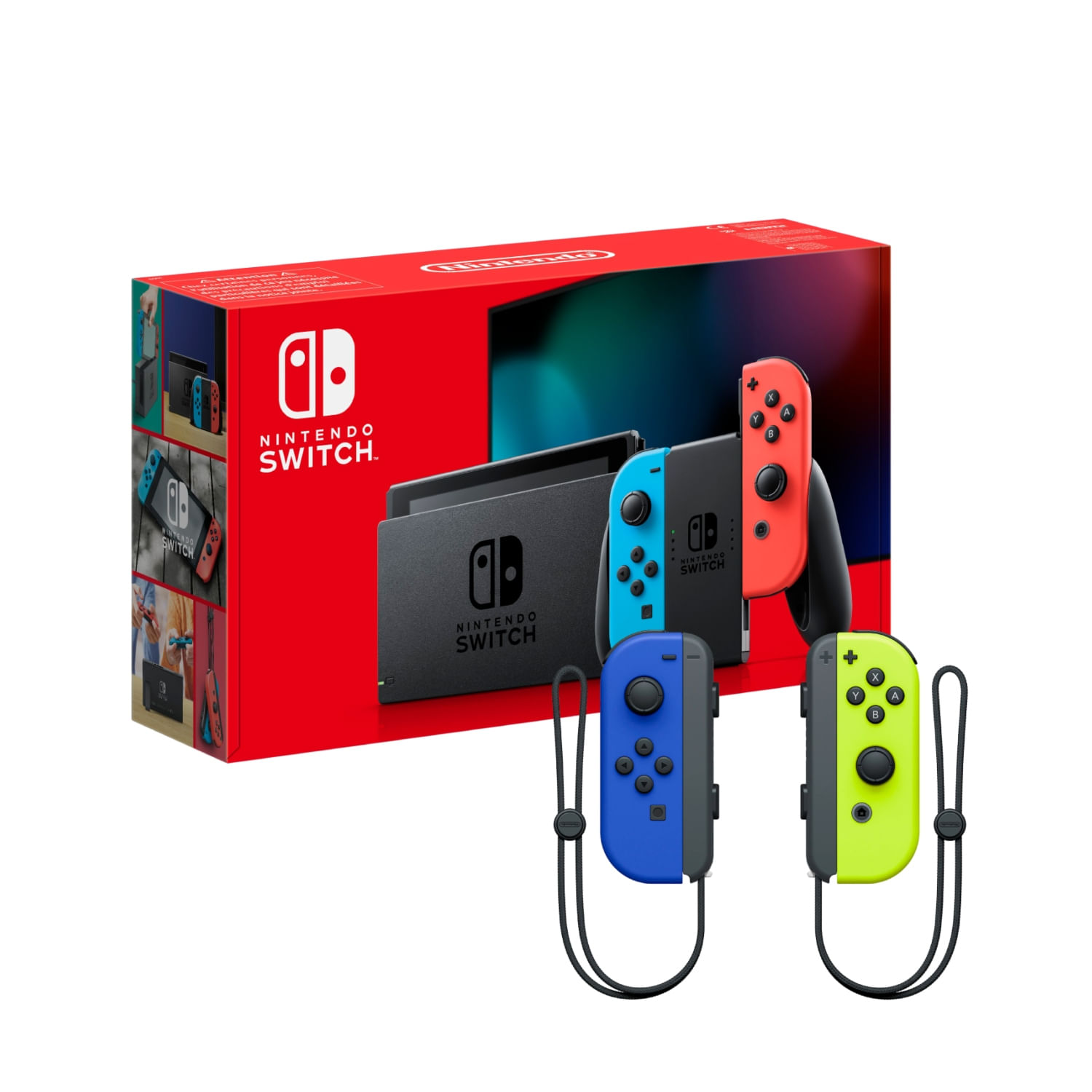 Consola Nintendo Switch 2019 + Joy Con Neon Blue y Neon Yellow