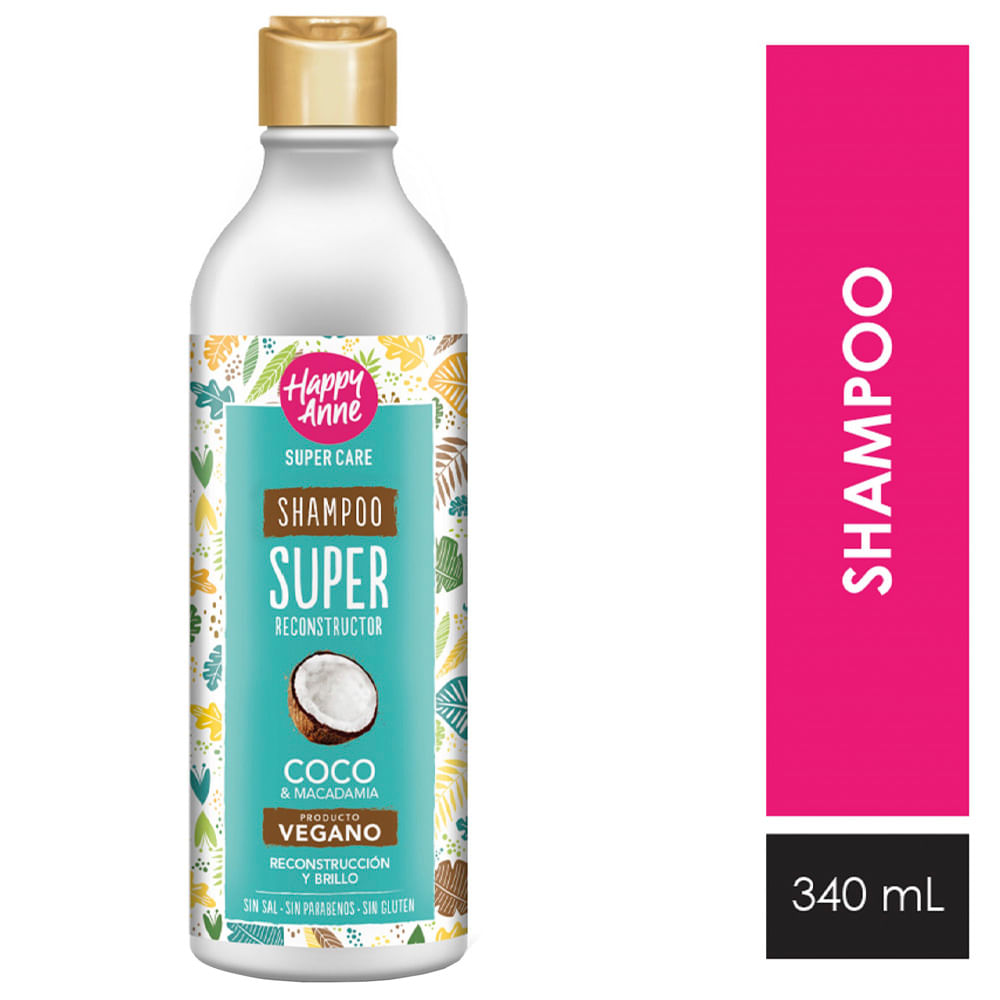 Shampoo HAPPY ANNE Super Reconstructor Coco Frasco 340ml