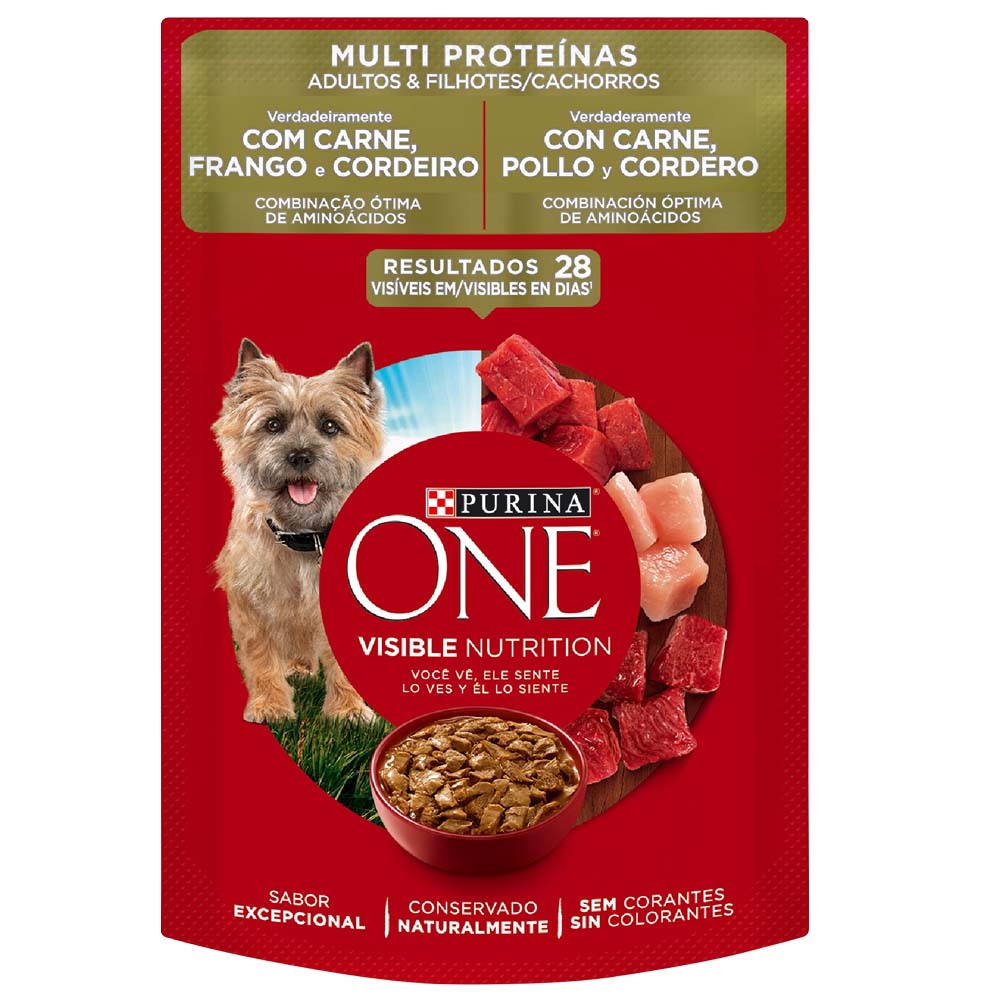 Comida para Gatos PURINA ONE® Multi Proteínas Adultos y cachorros con Carne, Pollo y Cordero