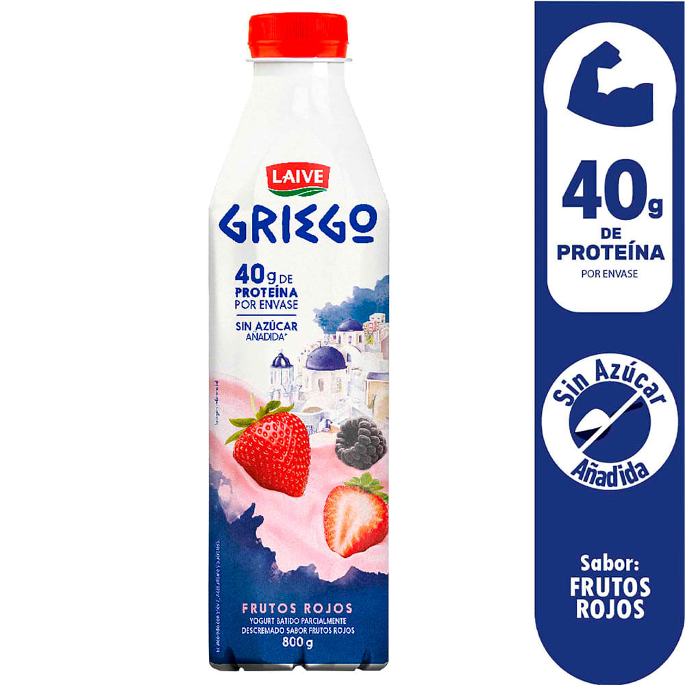 Yogurt Griego LAIVE Frutos Rojos Botella 800g