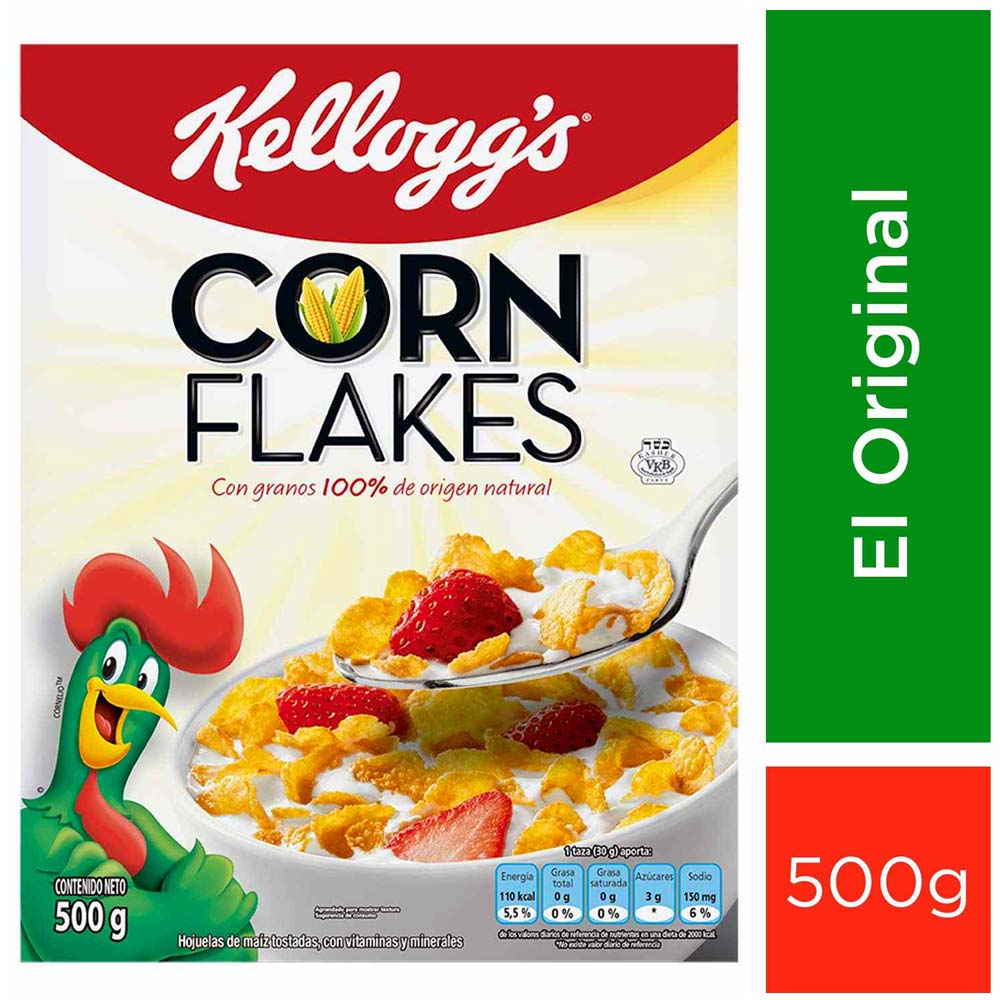 Cereal KELLOGG'S Hojuelas de maíz tostada Caja 500Gr