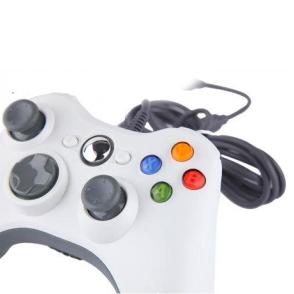Mando Xbox 360 con Cable Para Consola Pc Con Windows 7/8/10 - Cableado - Blanco