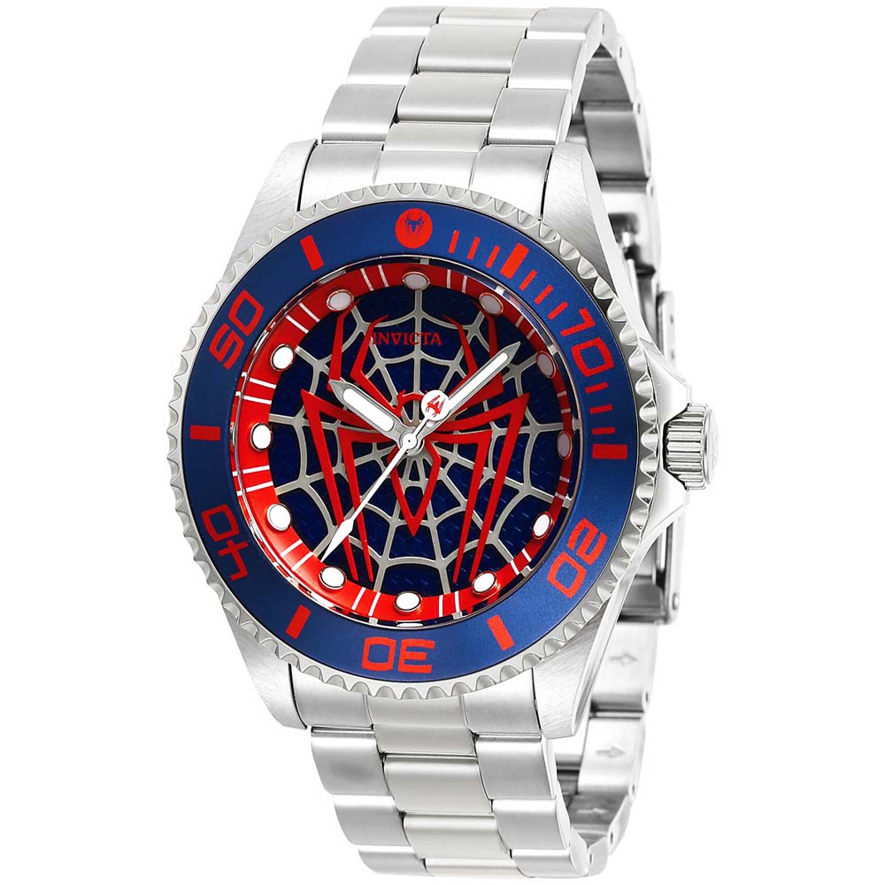 Reloj Invicta Marvel Spiderman 29683 Edición Limitada para Hombre Plateado Azul Rojo