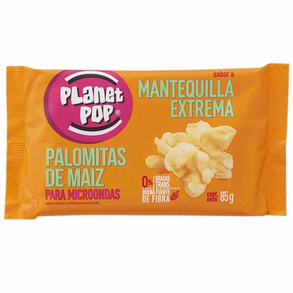 Maíz Pop Corn PLANET POP Extra Mantequilla Bolsa 85g