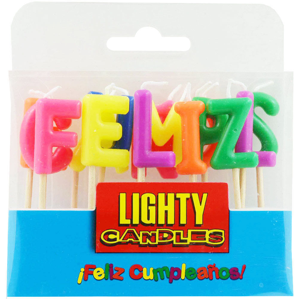 Velas LIGHTY-CANDLES Letras Feliz Cumpleaños Bolsa 1un