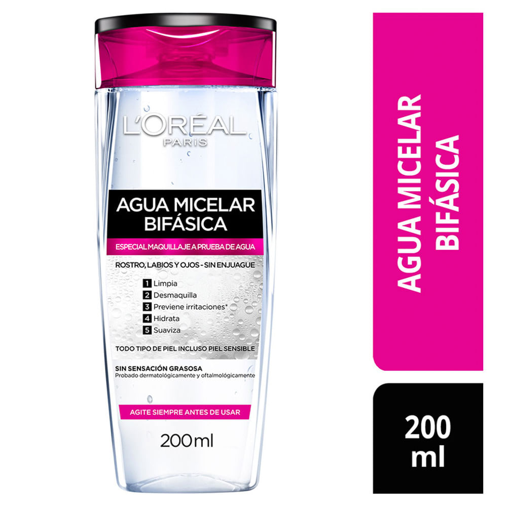 Agua Micelar Desmaquillante Bifásica L'Oréal Paris Skin Care - Frasco 200 ML
