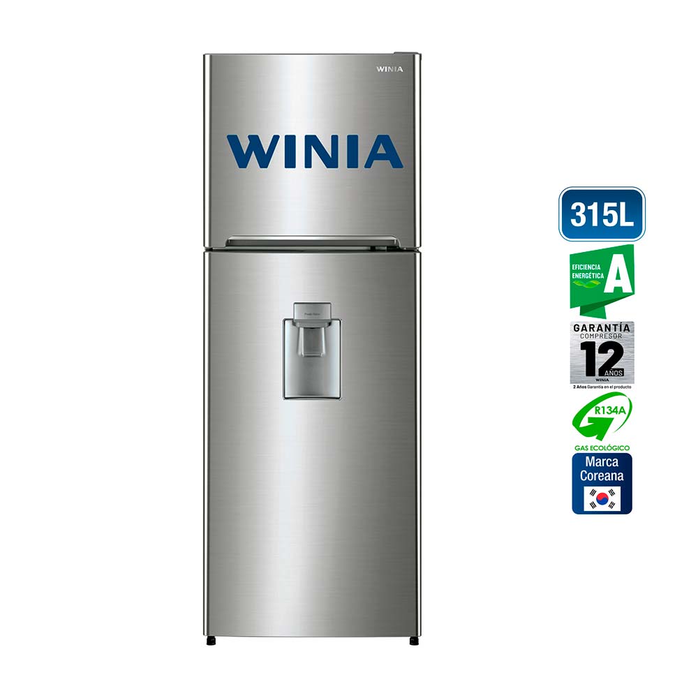 Refrigeradora Winia WRT-32GFD Top Freezer 315L Gris