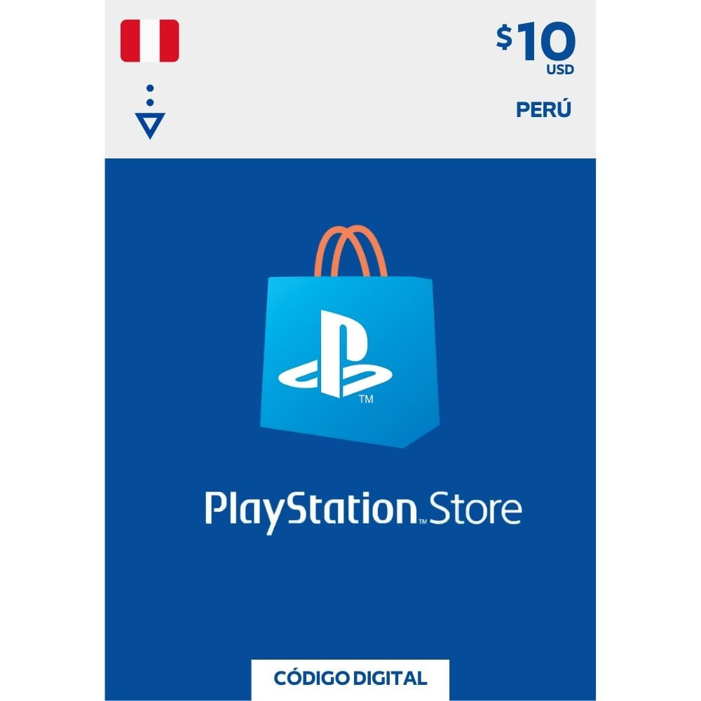 Código PSN 10 USD Perú PlayStation Network Gift Card $10 PS5 PS4 (Digital)