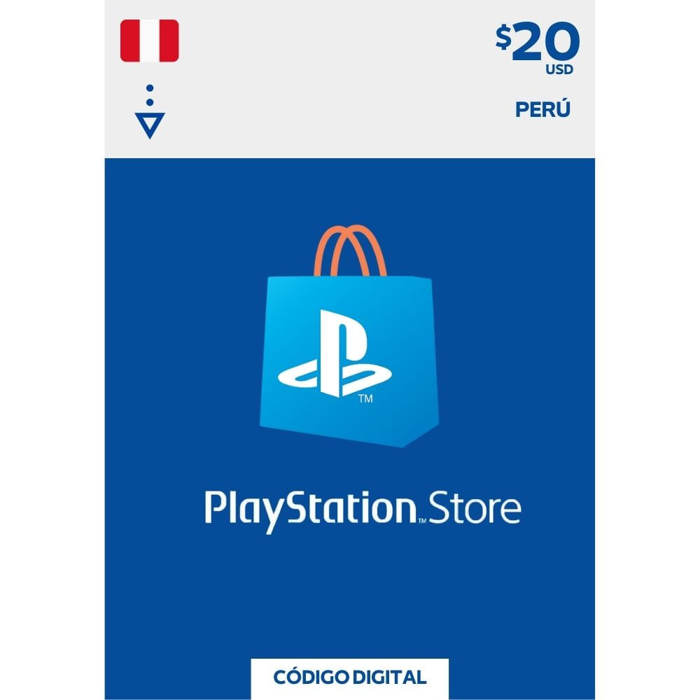 Código PSN 20 USD Perú PlayStation Network Gift Card $20 PS5 PS4 (Digital)