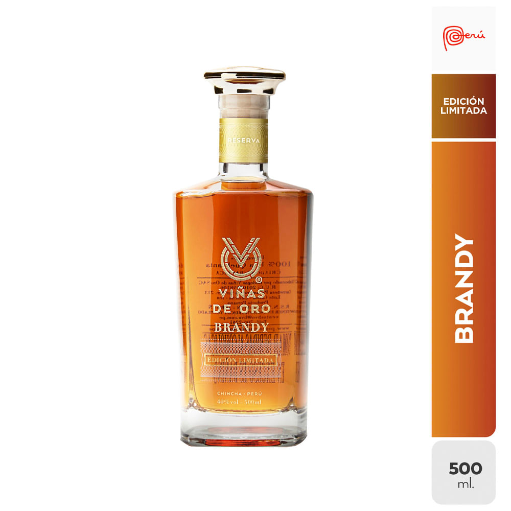 Pisco VIÑAS DE ORO Brandy Botella 500ml