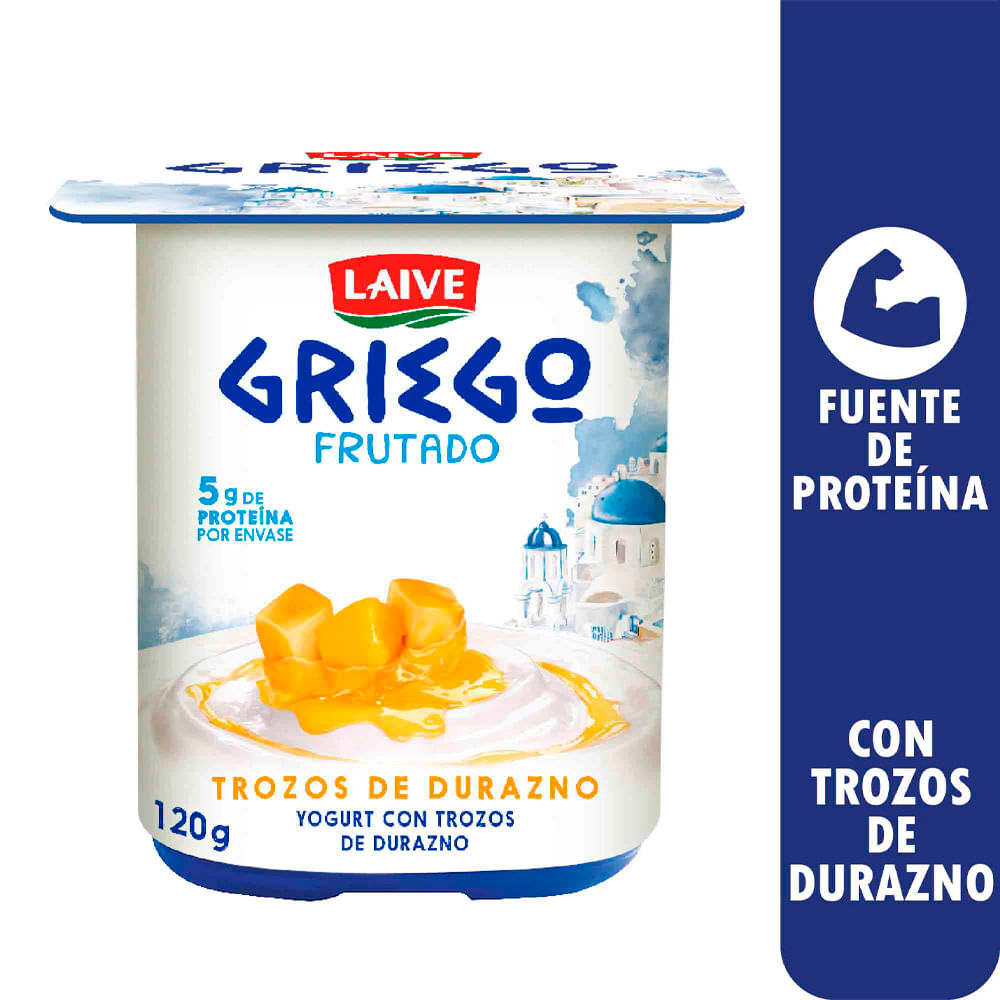 Yogurt Griego LAIVE con Trozos de Durazno Vaso 120g