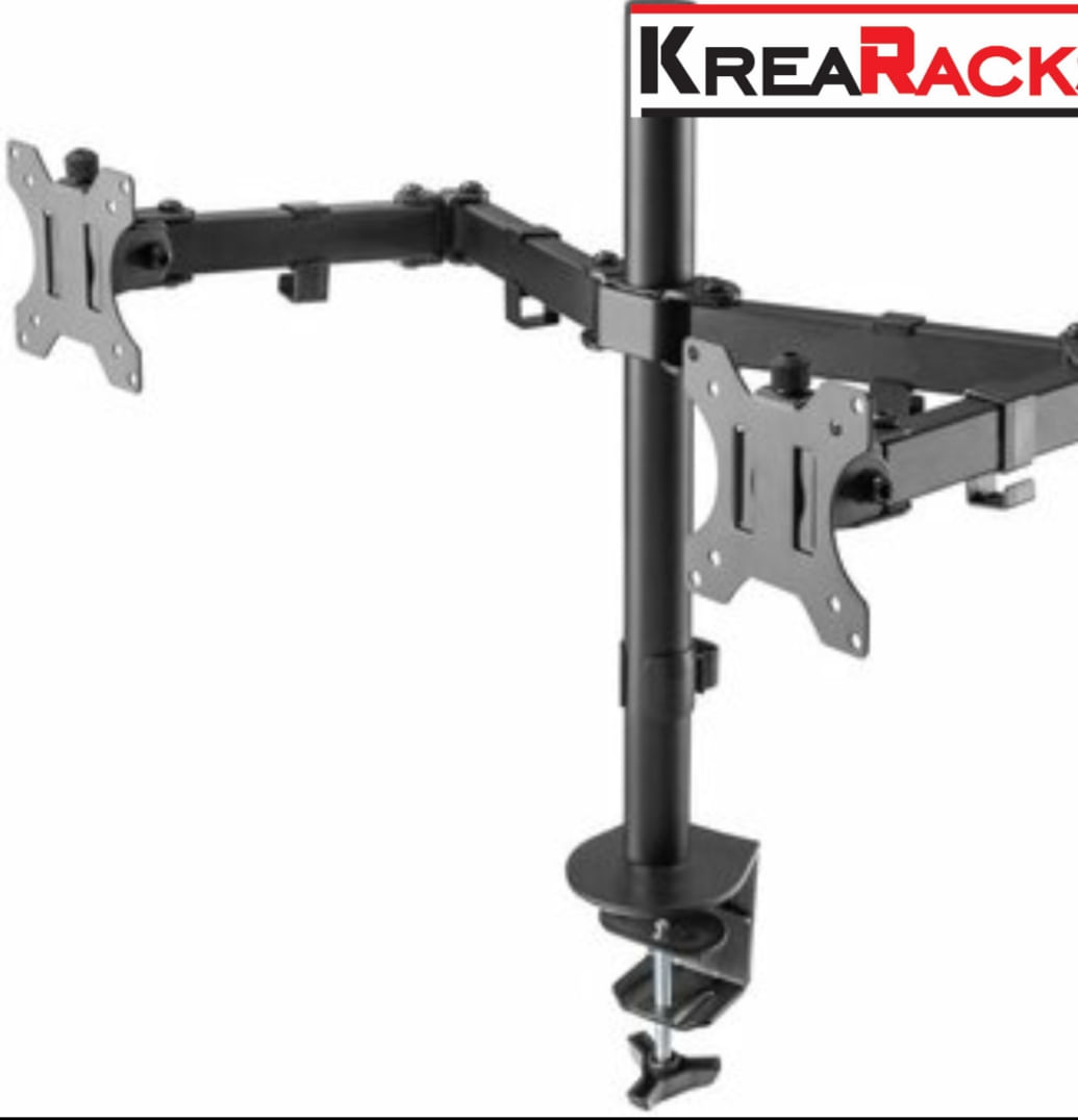 Rack para Dos Monitores 13 a 32" en Escritorio o Mesa Krearack Negro