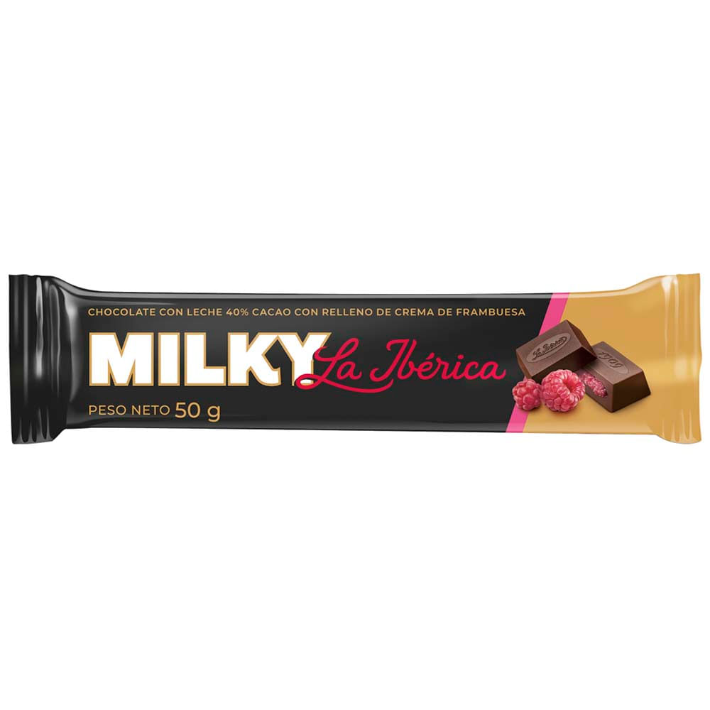 Chocolate en Barra LA IBÉRICA Milky Frambuesa Paquete 50g