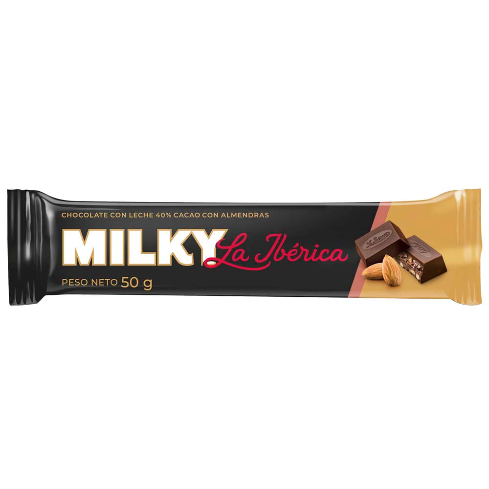 Chocolate en Barra LA IBÉRICA Milky con Almendras Paquete 50g