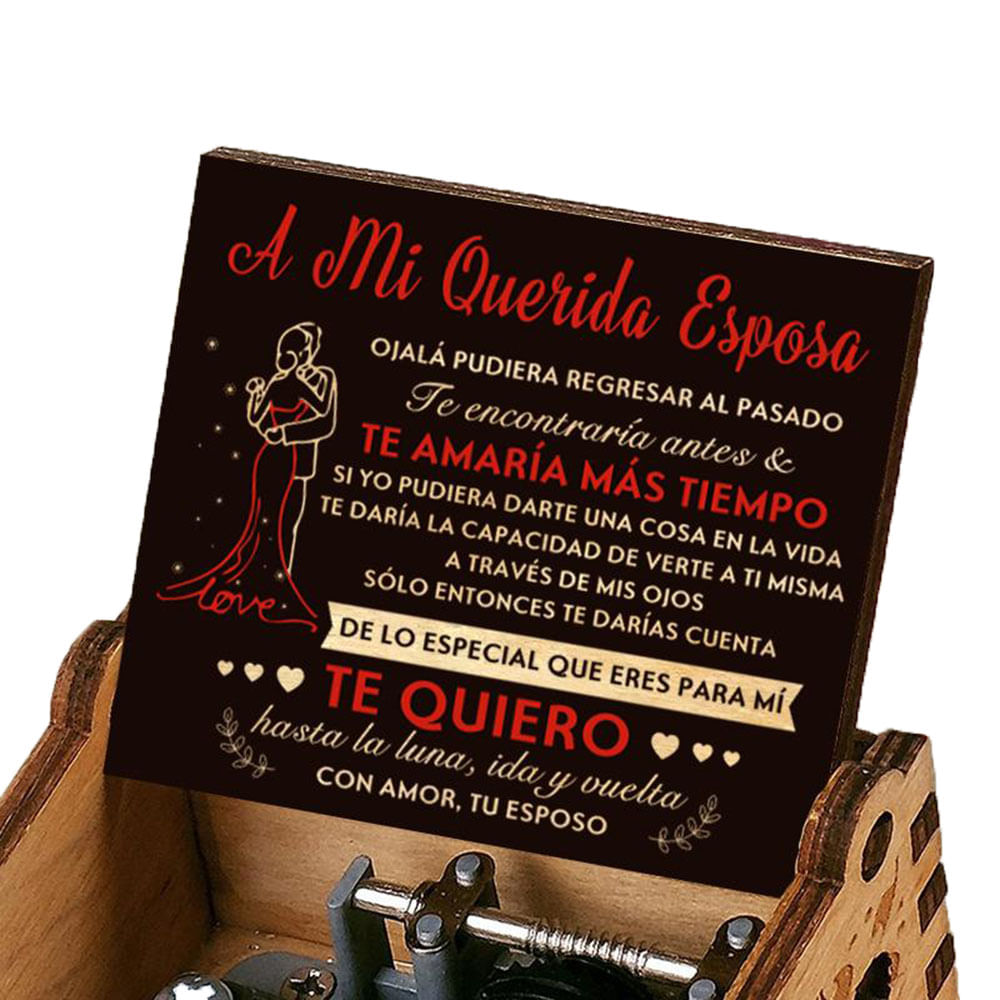 Caja Musical Regalo Para Esposa Aniversario De Bodas Recuerdo de Amor Novios