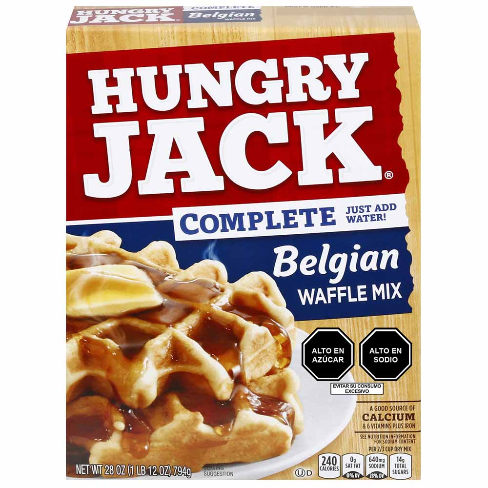 Waffle Mix Belgian HUNGRY JACK Caja 794g