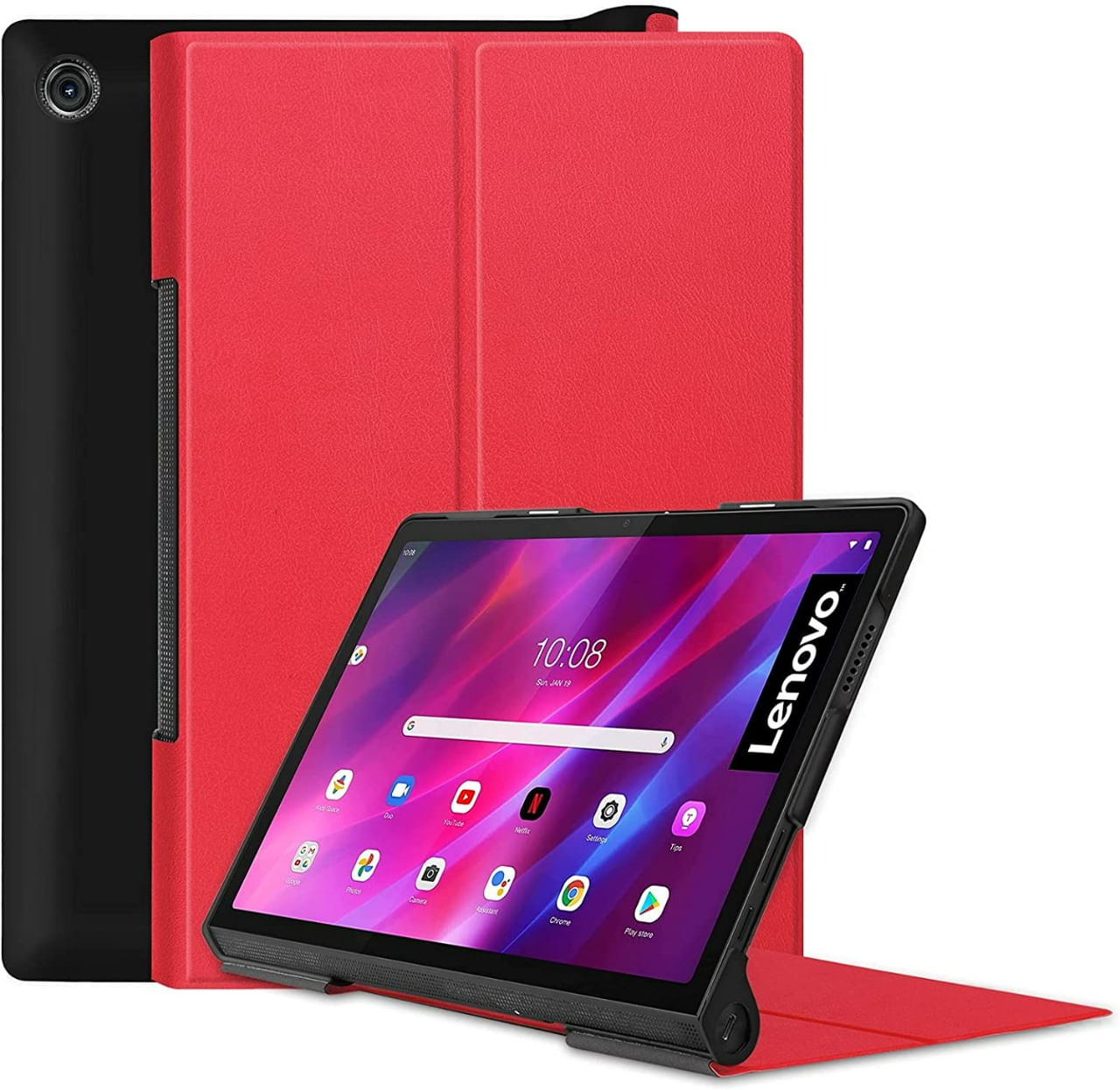 Funda Book Cover Para Lenovo Yoga Tab 11 2021 (YT-J706F) Rojo