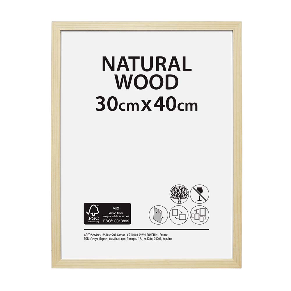 Marco de fotos madera natural 30x40cm