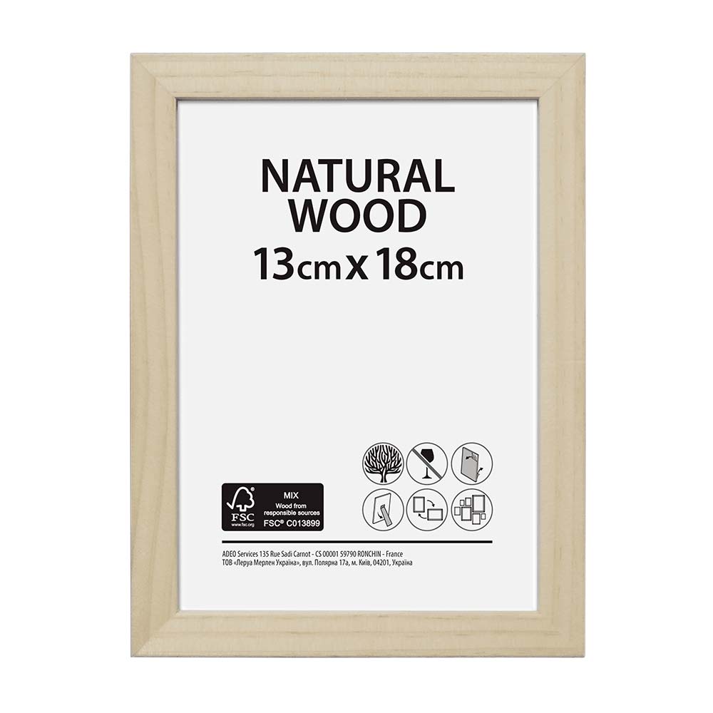 Marco de fotos madera natural 13x18cm Inspire