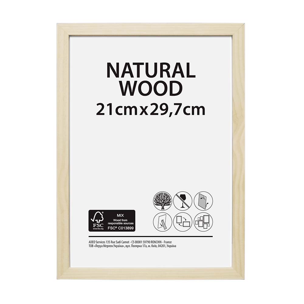 Marco de fotos madera natural 21x29.7cm
