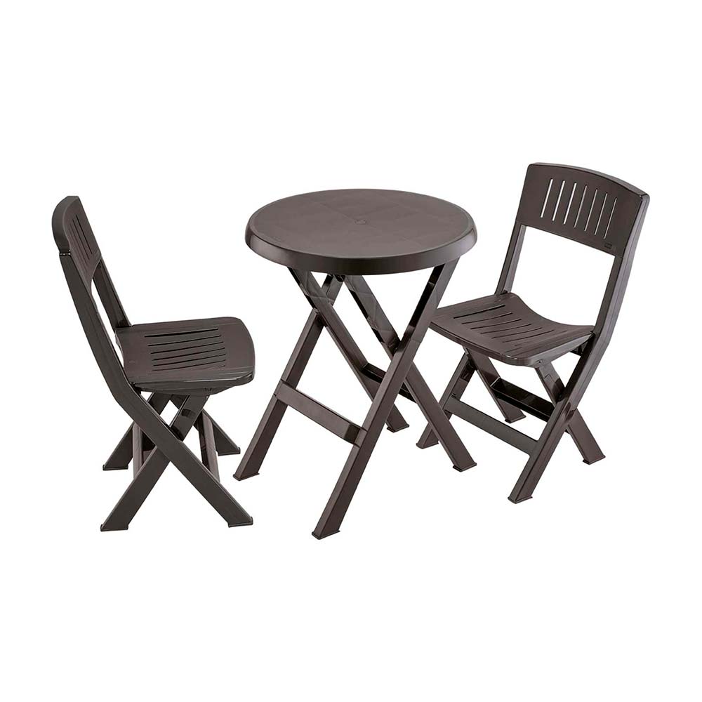 Combo plegable mesa + 2 sillas Wengue