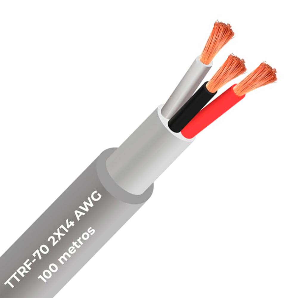 Cable vulcanizado TTRF-70 2x14 AWG gris