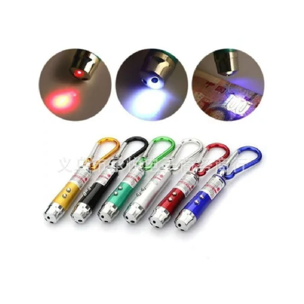 Kit de Llavero Bestronic 3 en 1 Linterna Luz Laser Luz UV x 12 Unidades
