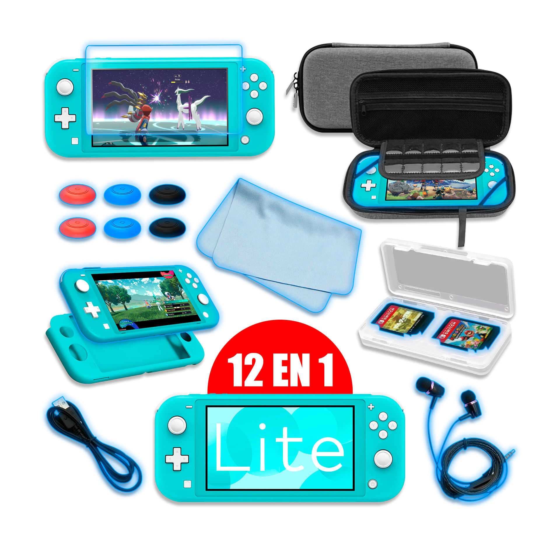 Nintendo Switch Lite 12 en 1 Superkit de Accesorios