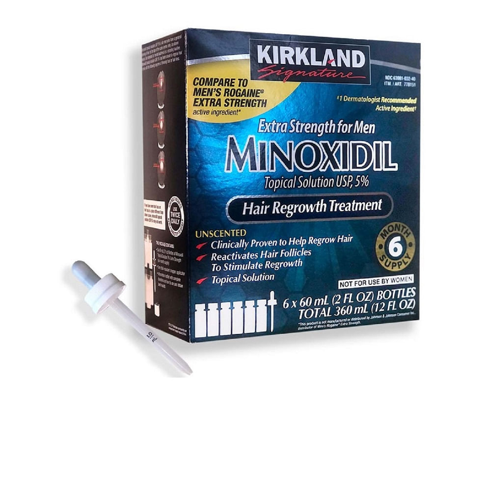 Minoxidil para Cabello y Barba Kirkland 60 ml Pack 6 Unidades