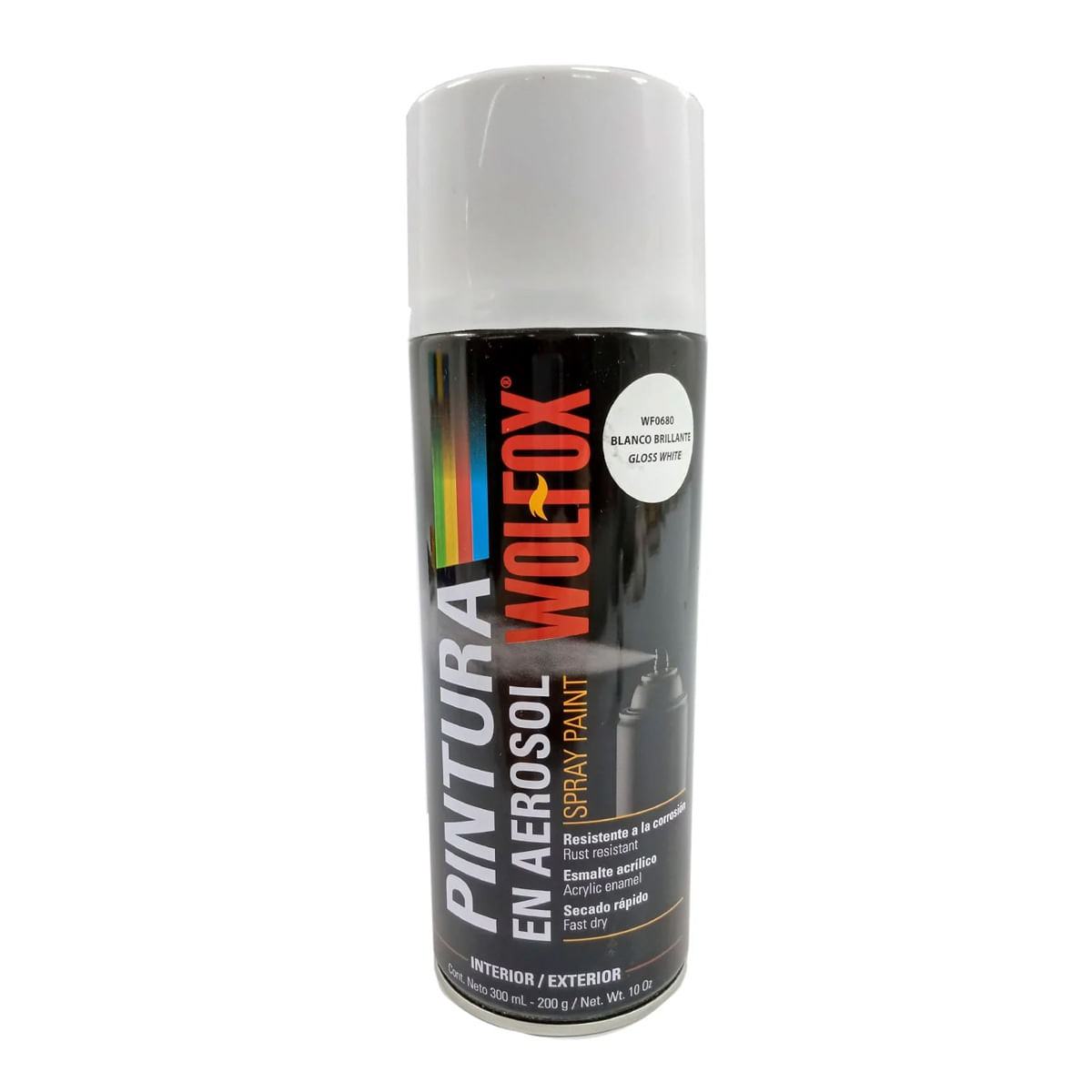 Pintura spray aerosol WF0680 Wolfox  Blanco brillante de 300 ml
