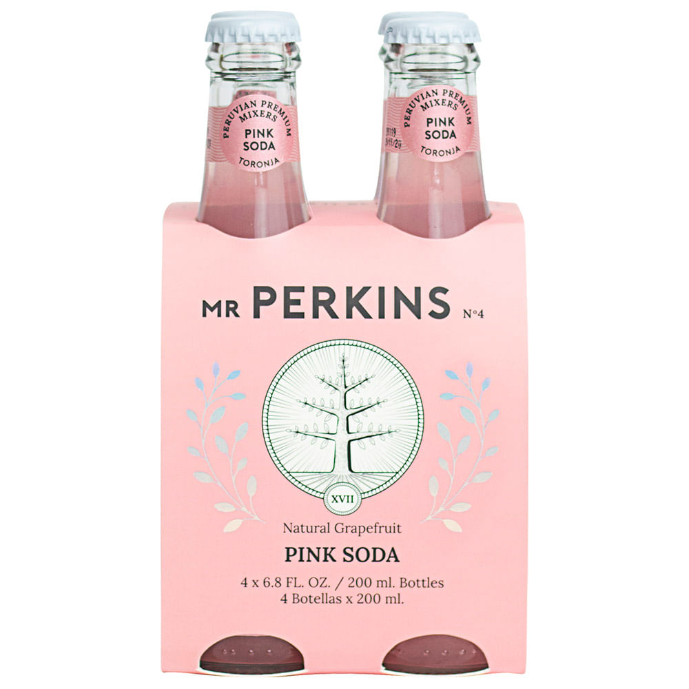 Agua Tónica MR PERKINS Pink Soda Botella 200ml Paquete 4un