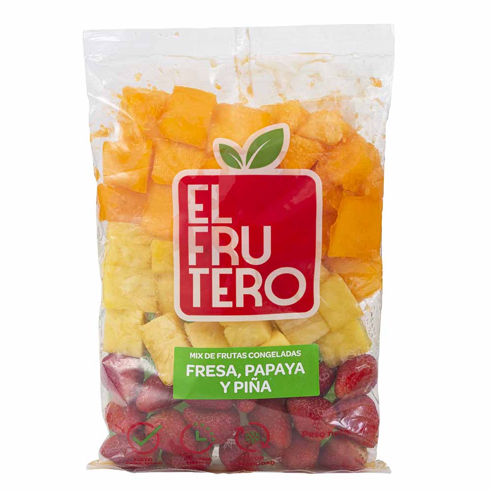 Mix de Fresa, Papaya y Piña  EL FRUTERO Bolsa 1Kg